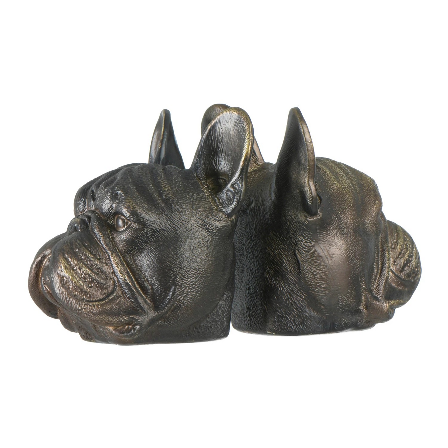 Dog Head Bookends with Antique Finish | Set of 2