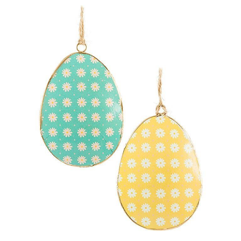 Gingham Egg Ornament