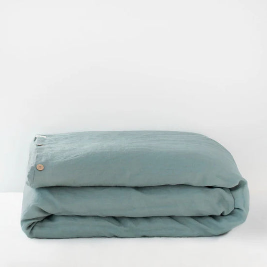 Linen Tales | Green Milieu | Full | Linen Duvet Cover