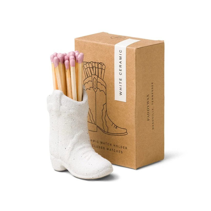 Cowboy Boot Match Holder | White