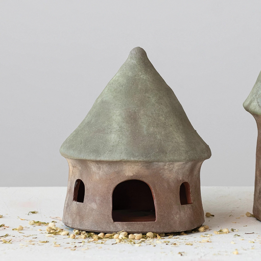 Terra-cotta Toad House | Green & Natural | Small