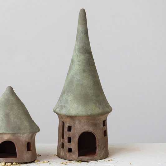 Terra-cotta Toad House | Green & Natural | Large