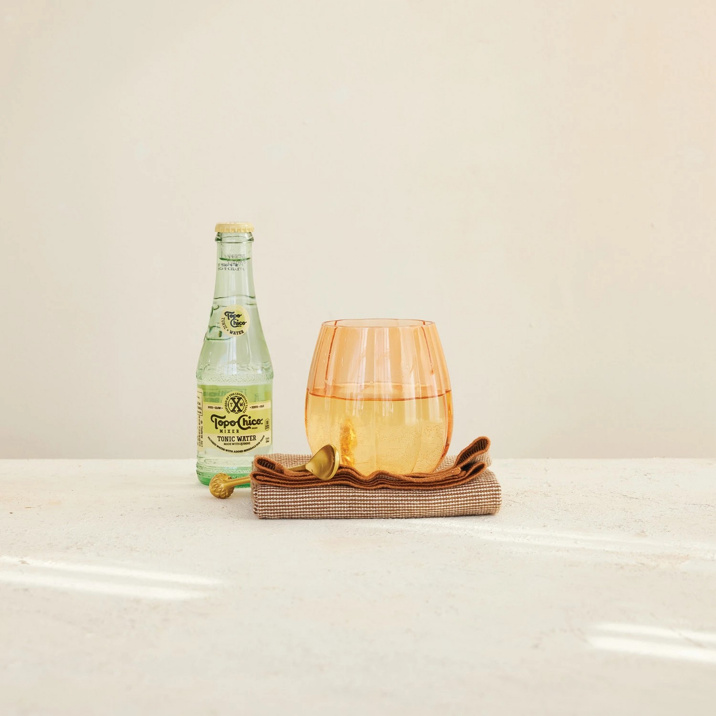 Stemless Pumpkin Shaped Wine Glass | Orange