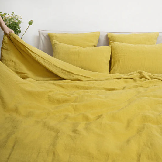 Linen Tales | Lemon Curry | Queen | Linen Duvet Cover