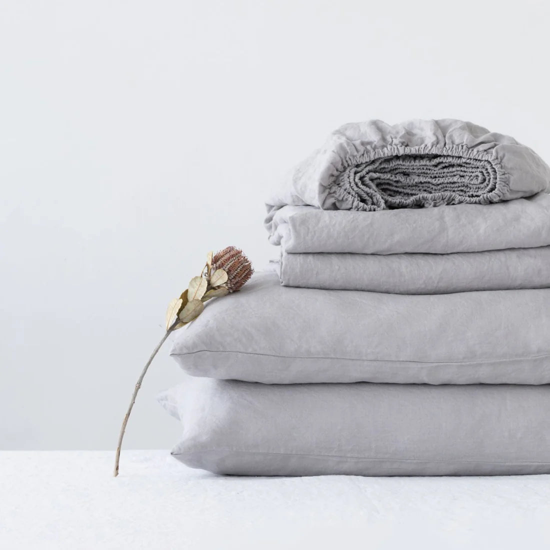 Linen Tales | Light Grey | Full | Linen Sheet Set