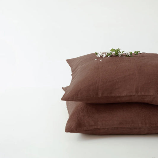 Linen Tales | Chocolate | Standard | Linen Pillowcase