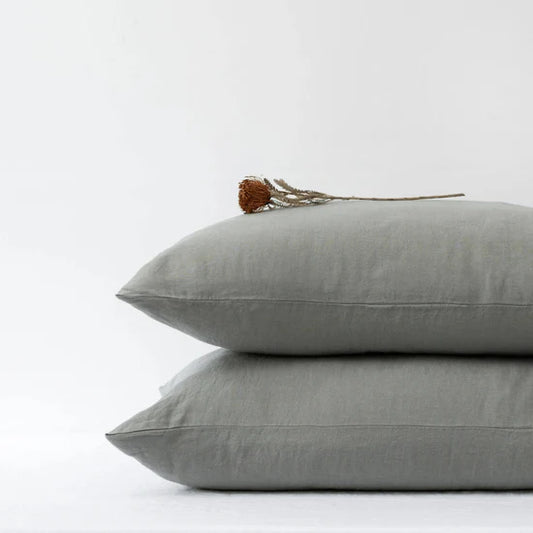 Linen Tales | Khaki | Standard | Linen Pillowcase