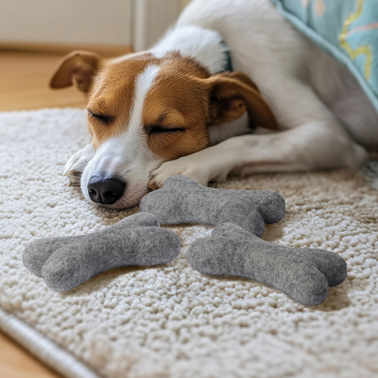 MODWOOL™ Felt 6" Dog Bone | Light Grey