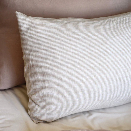 Linen Tales | Natural Stripes | King | Linen Pillowcase
