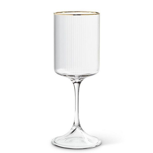 Tight Vertical Optic Goblet with Gold