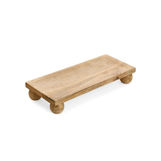 SERVING BOARD W/ROUND FEET MANGO WOOD | NATURAL