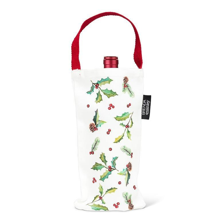 Holly, Pinecones & Berries Bottle Tote