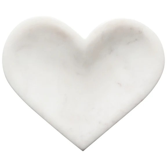 Heart White Marble Large Shaped Dish