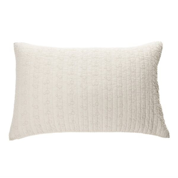 Estelle embroidered natural pillow sham | Queen