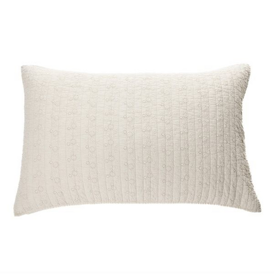 Estelle embroidered natural pillow sham | Queen