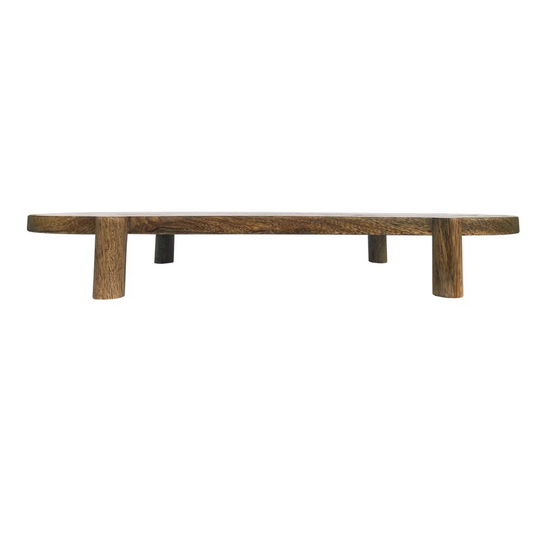 Mango Wood Footed Pedestal | Natural