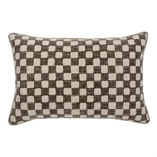 Checkered Pillow | Charcoal