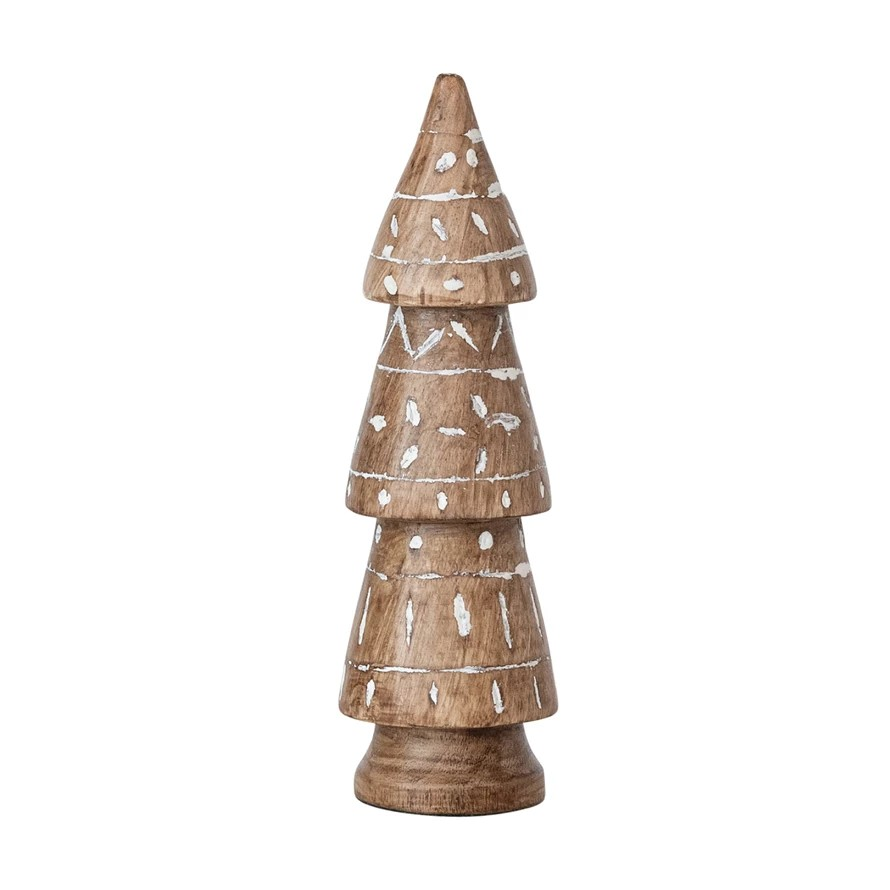 Hand-Carved Mango Wood Tree with Design | Small