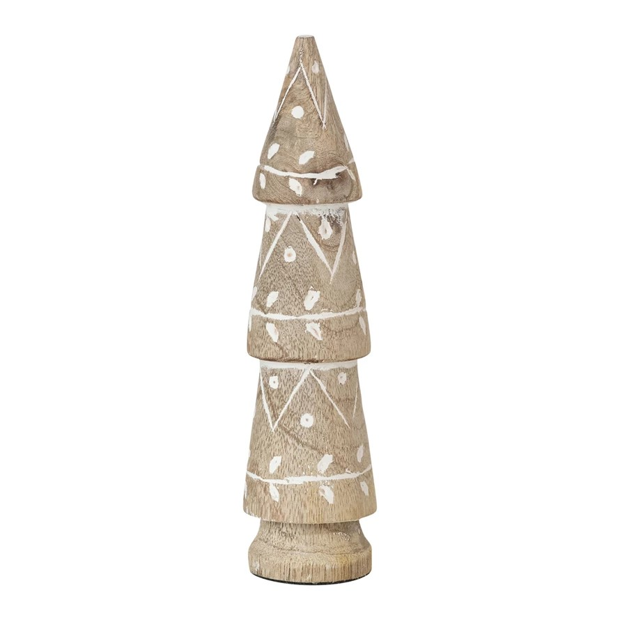 Hand-Carved Mango Wood Tree with Design | Large