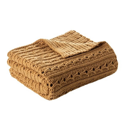 Dalida mustard knit throw