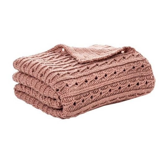 Dalida pink knit throw