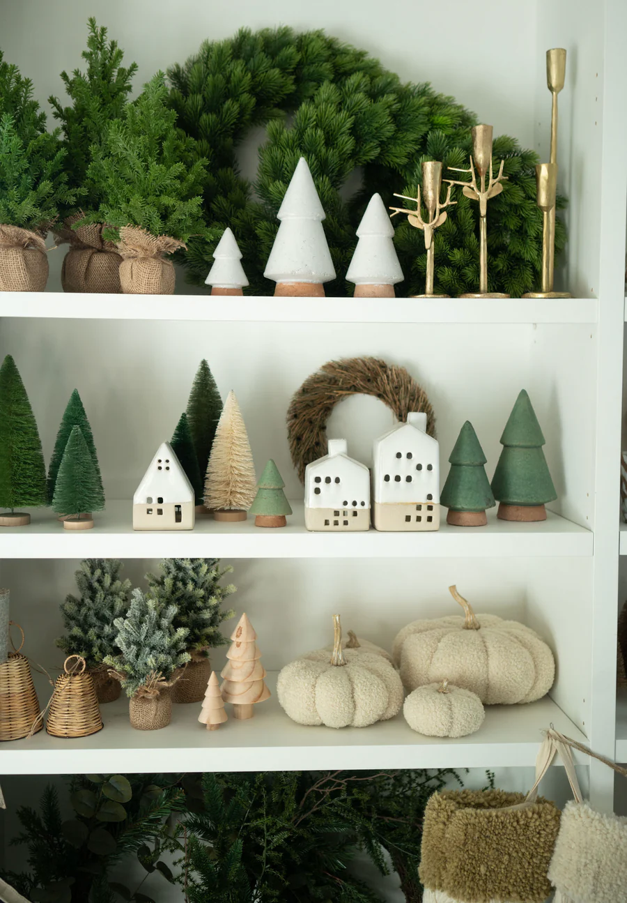 Raw Clay Christmas Tree Large | White